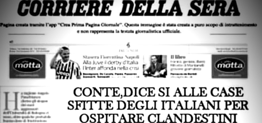 La falsa prima pagina del Corriere della Sera su Giuseppe Conte