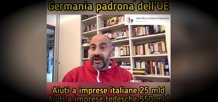Image accompanying «Tutti devono sapere: Germania padrona dell’Ue. Aiuti a imprese italiane 25 miliardi. Aiuti a imprese tedesche 550 miliardi»
