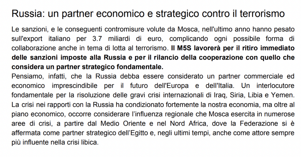 Conte ha la memoria corta sulle sanzioni alla Russia