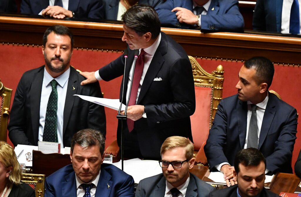 Immagine 2. Il discorso di Giuseppe Conte in Senato poco prima della caduta del suo primo governo, 20 agosto 2019 – Fonte: Ansa 